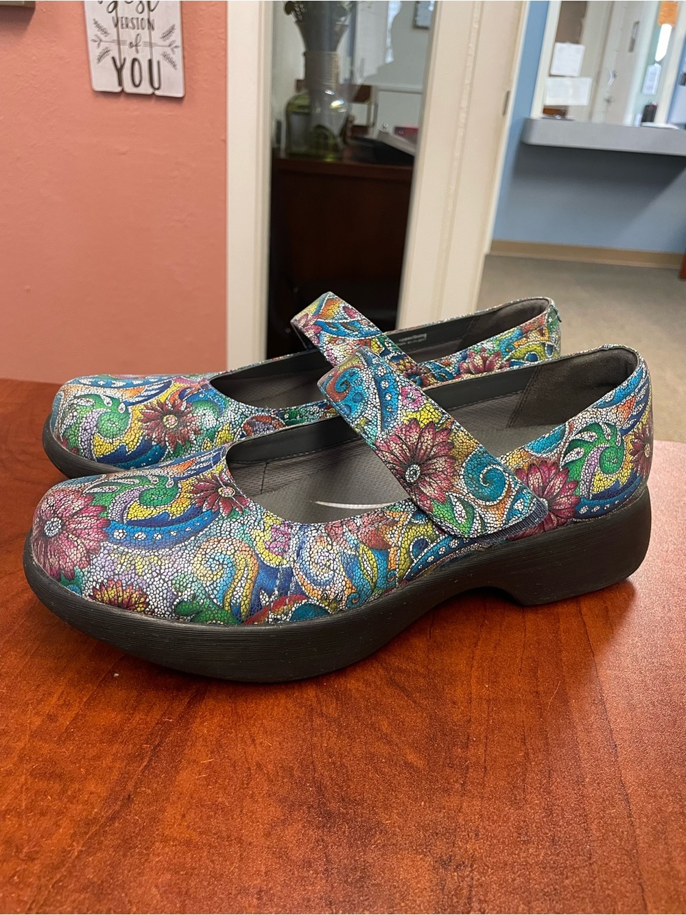 Dansko Multicolor Floral Mary Jane Clogs